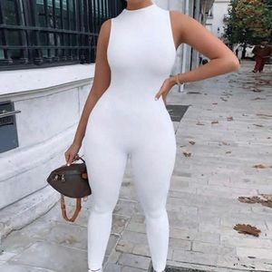 Women white bodycon romper /jumper / jumpsuit lounge wear/ club wear casual